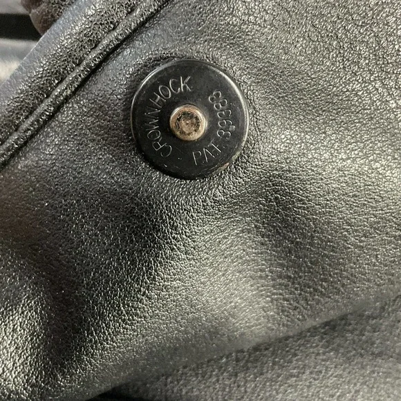 Black Leather Messenger Bag Magnetic Snap Button Close Shoulder Strap - Picture 15 of 16